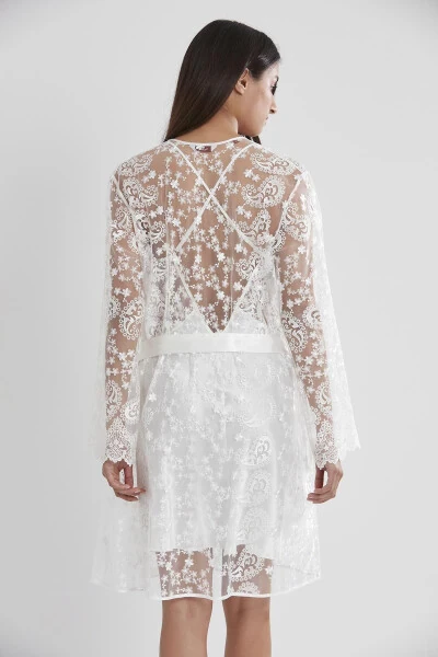 Сатиновый ночной халат пижамный комплект шорт комплект 6 шт. свадебный приданое - 6225 - 5