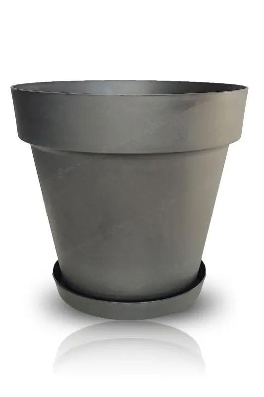 Saucer 39cm Yalı Vaha Nergis No8 Plate Anthracite Serinova Pot Saucer Nergiz Plastic-39cm Gray - 5