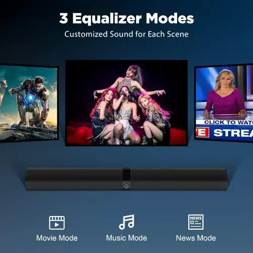 Саундбар COWIN для ТВ-динамика Soundbar, Bluetooth и проводное подключение 2-в-1, разъемный настенный монтаж, домашний аудиотеатр (BT5.0/оптический/AUX/пульт ДУ) 32 дюйма - 5