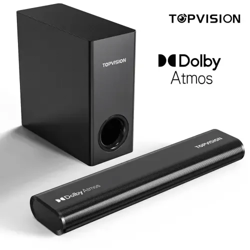 Саундбар TOPVISION, Саундбар 2.1 ch Dolby Atmos для телевизора, 150 Вт, динамик с 3D-звуковой системой, Bluetooth 5.3/HDMI/Aux/Opt/USB-подключением - 1