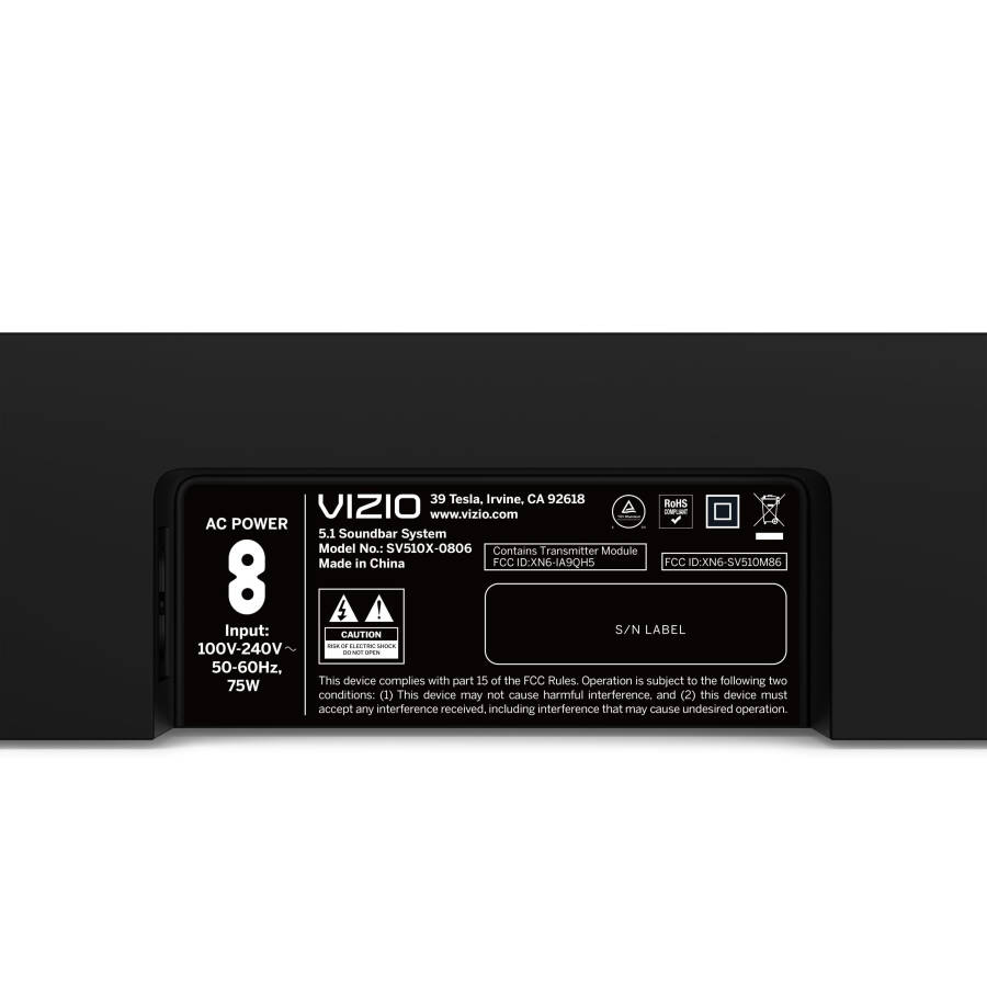 Саундбар VIZIO 5.1 SE с Dolby Atmos и DTS: X (НОВИНКА) SV510X-0806 - 60