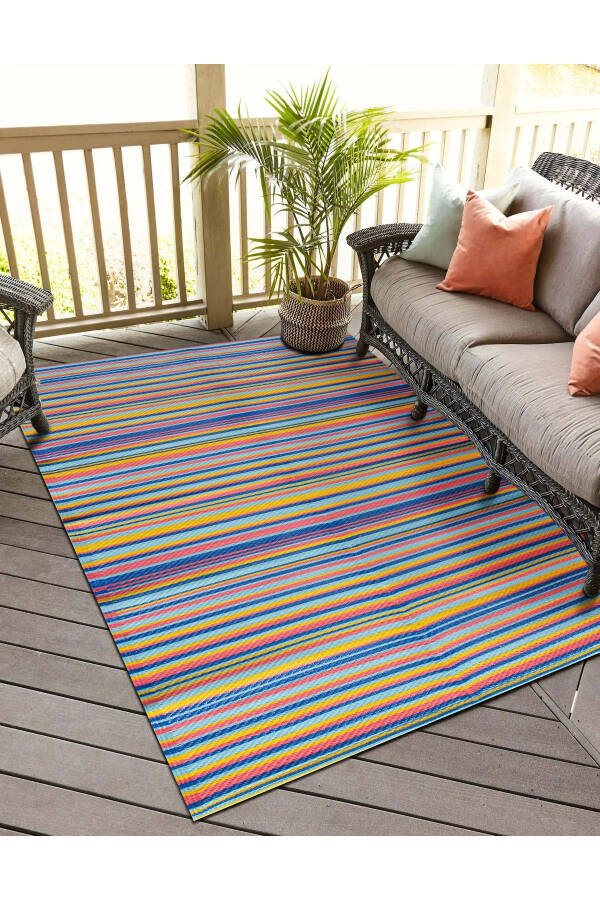 Savana 8802 Beach Camping Picnic Garden Rug Balcony Terrace Straw Mat Savan Rug - 7