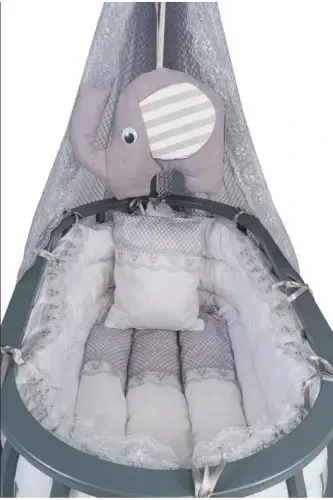 Savatcha Beshik Yog'och Beshik Uyqu Setli Tabiiy Yog'och Beshik Bambuk00-Kulrang - TOMMYBABY (1)