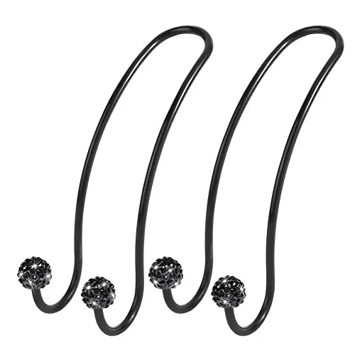 SAVORI Auto Hooks Bling Car Hangers Organizer Seat Headrest Hooks Strong and Durable Backseat Hanger Storage Universal for SUV Truck Vehicle 2 Pack (Black A) 