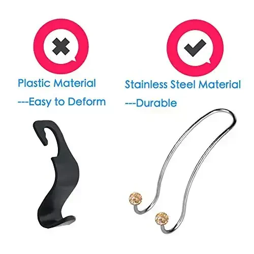 SAVORI Auto Hooks Bling Car Hangers Organizer Seat Headrest Hooks Strong and Durable Backseat Hanger Storage Universal for SUV Truck Vehicle 2 Pack (Gold) - 4