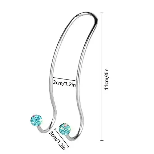 SAVORI Auto Hooks Bling Car Hangers Organizer Seat Headrest Hooks Strong and Durable Backseat Hanger Storage Universal for SUV Truck Vehicle 2 Pack (Sky Blue) - 2