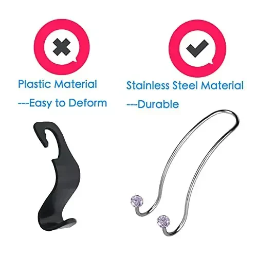 SAVORI Автомобильные Крючки Блестящие Автомобильные Вешалки Органайзер Крючки Подголовника Сиденья Прочные и Долговечные Вешалки на Спинку Сиденья Универсальные для Внедорожников Грузовиков 2 Шт (Светло-Фиолетовый) - 4