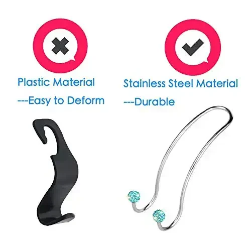 SAVORI Auto Hooks Bling Car Hangers Organizer Seat Headrest Hooks Strong and Durable Backseat Hanger Storage Universal for SUV Truck Vehicle 2 Pack (Sky Blue) - 4
