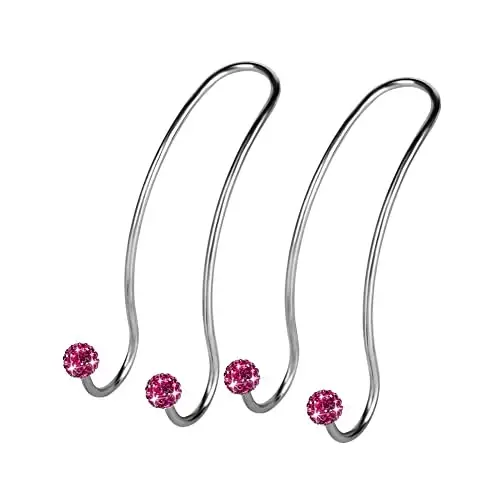 SAVORI Auto Hooks Bling Car Hangers Organizer Seat Headrest Hooks Strong and Durable Backseat Hanger Storage Universal for SUV Truck Vehicle 2 Pack (Fuchsia) - 1