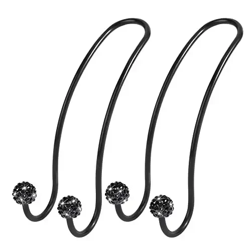 SAVORI Auto Hooks Bling Car Hangers Organizer Seat Headrest Hooks Strong and Durable Backseat Hanger Storage Universal for SUV Truck Vehicle 2 Pack (Black A) - SAVORI