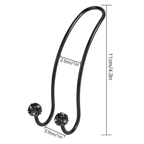 SAVORI Auto Hooks Bling Car Hangers Organizer Seat Headrest Hooks Strong and Durable Backseat Hanger Storage Universal for SUV Truck Vehicle 2 Pack (Black A) - 7