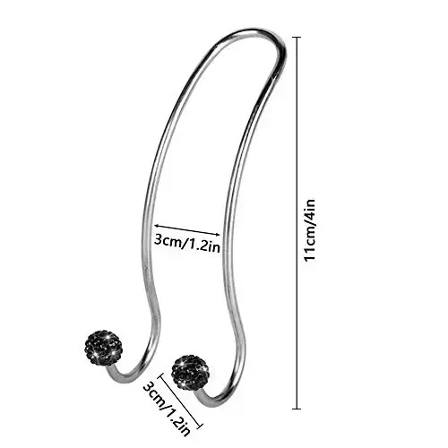 SAVORI Auto Hooks Bling Car Hangers Organizer Seat Headrest Hooks Strong and Durable Backseat Hanger Storage Universal for SUV Truck Vehicle 2 Pack (Black) - 2