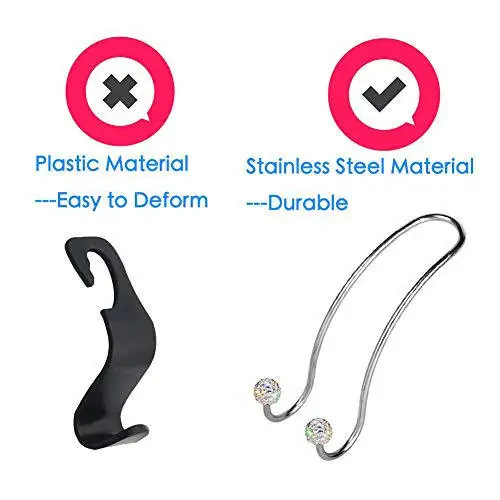 SAVORI Auto Hooks Bling Car Hangers Organizer Seat Headrest Hooks Strong and Durable Backseat Hanger Storage Universal for SUV Truck Vehicle 2 Pack (AB) - 4
