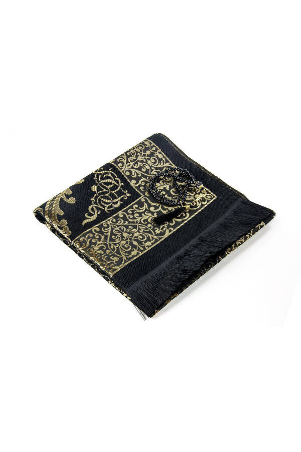 Saylanma Kaʼba naqshli namozlik va Qurʼon toʻplami, quti ichidagi oʻrta boʻyli arab tilidagi Qurʼon, misvoq, marvarid tasbeh - 12