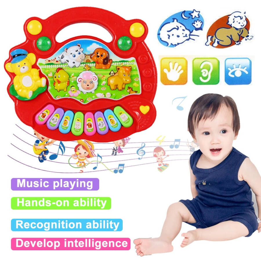 SAYLITA Musical Baby Toys 6 to 12 Months, Baby Piano Light Up Animal Musical Toys for Toddlers 1-3, Infant Kids Learning Toys for 1 Year Old Girl Boy, Baby Toys 12-18 Months Birthday Christmas Gifts - 9