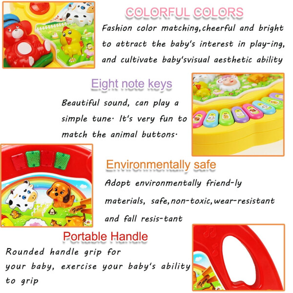 SAYLITA Musical Baby Toys 6 to 12 Months, Baby Piano Light Up Animal Musical Toys for Toddlers 1-3, Infant Kids Learning Toys for 1 Year Old Girl Boy, Baby Toys 12-18 Months Birthday Christmas Gifts - 12