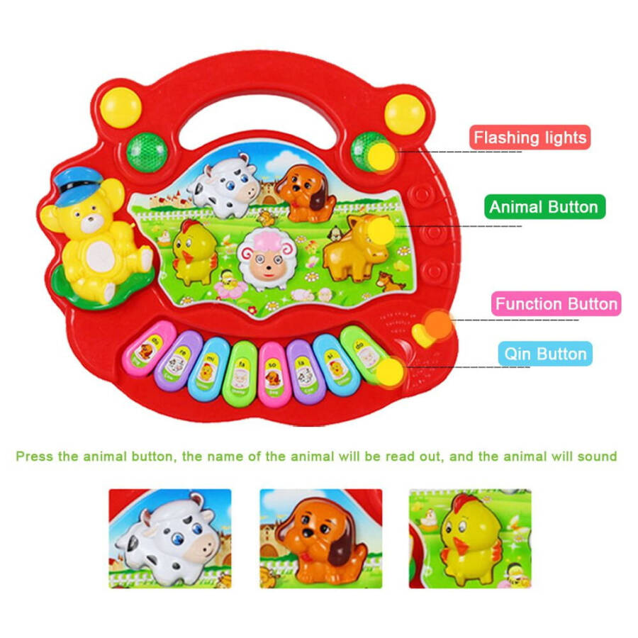 SAYLITA Musical Baby Toys 6 to 12 Months, Baby Piano Light Up Animal Musical Toys for Toddlers 1-3, Infant Kids Learning Toys for 1 Year Old Girl Boy, Baby Toys 12-18 Months Birthday Christmas Gifts - 14