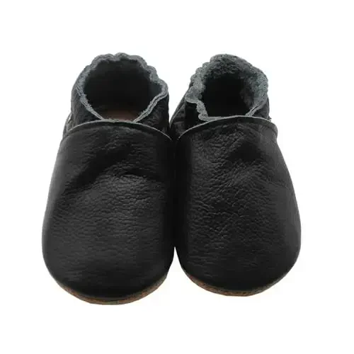 SAYOYO Baby Leather Slippers Toddler Soft Sole Shoes for Boys and Girls First Walker Crib Shoes Infant Moccasins - 2