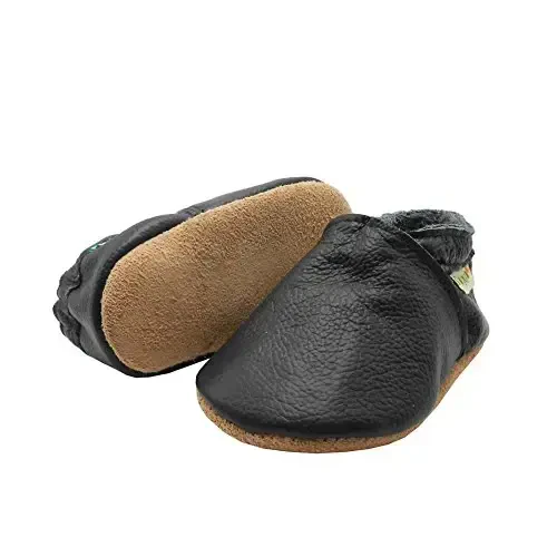 SAYOYO Baby Leather Slippers Toddler Soft Sole Shoes for Boys and Girls First Walker Crib Shoes Infant Moccasins - 4