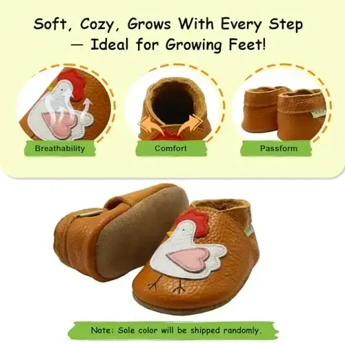 SAYOYO Baby Shoes Soft Leather Sole Infant Toddler Prewalker Shoes - 4