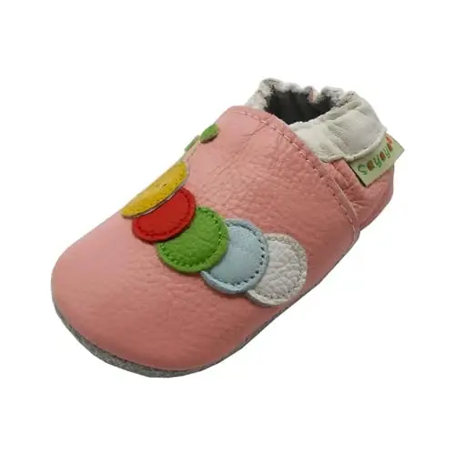 SAYOYO Baby Shoes Soft Leather Sole Infant Toddler Prewalker Shoes 