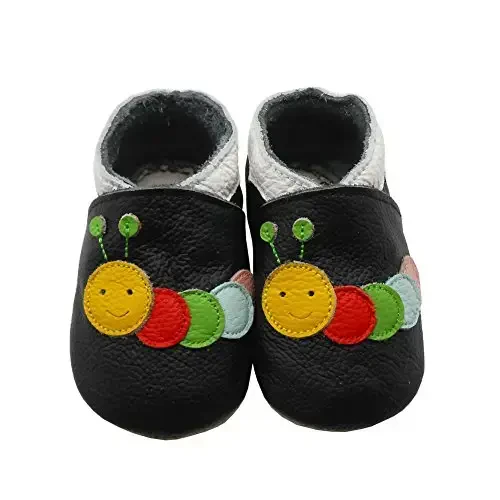 SAYOYO Baby Shoes Soft Leather Sole Infant Toddler Prewalker Shoes - 4