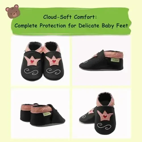 SAYOYO Baby Shoes Soft Leather Sole Infant Toddler Prewalker Shoes - 5