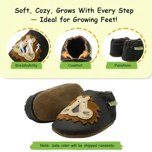 SAYOYO Baby Shoes Soft Leather Sole Infant Toddler Prewalker Shoes - 4