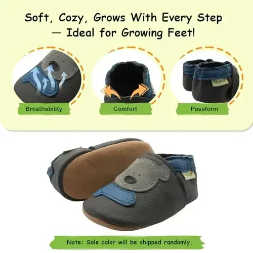 SAYOYO Baby Shoes Soft Leather Sole Infant Toddler Prewalker Shoes - 4