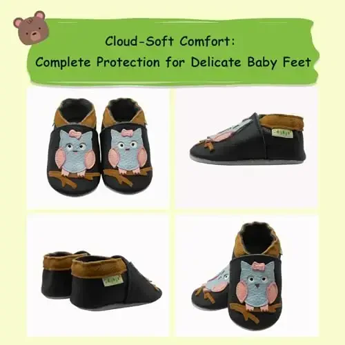 SAYOYO Baby Shoes Soft Leather Sole Infant Toddler Prewalker Shoes - 5