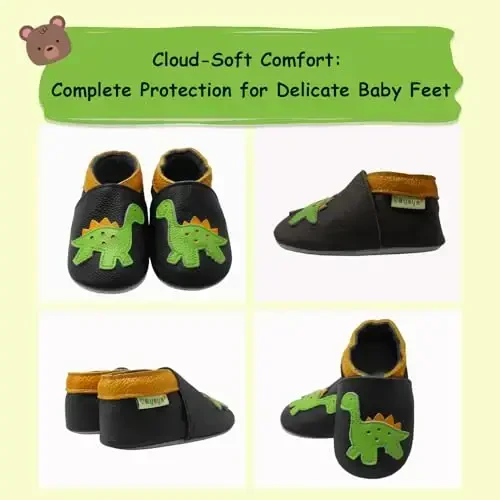 SAYOYO Baby Shoes Soft Leather Sole Infant Toddler Prewalker Shoes - 5
