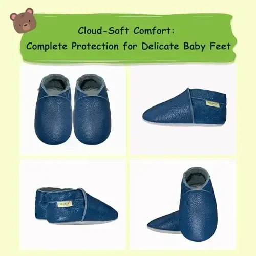 SAYOYO Baby Shoes Soft Leather Sole Infant Toddler Prewalker Shoes - 3