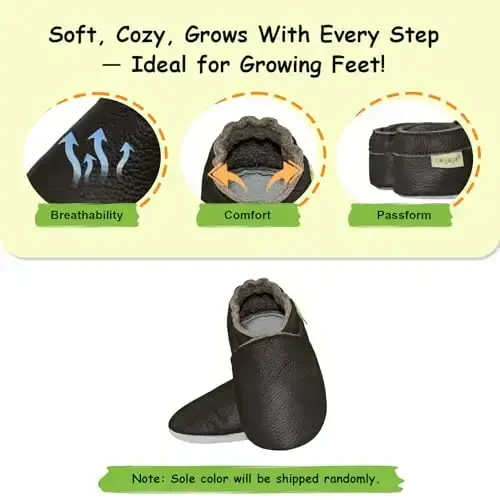 SAYOYO Baby Shoes Soft Leather Sole Infant Toddler Prewalker Shoes - 2