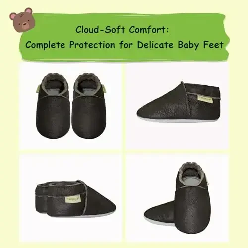 SAYOYO Baby Shoes Soft Leather Sole Infant Toddler Prewalker Shoes - 3