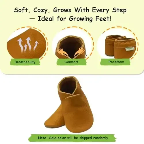 SAYOYO Baby Shoes Soft Leather Sole Infant Toddler Prewalker Shoes - 4