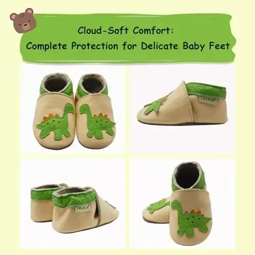 SAYOYO Baby Shoes Soft Leather Sole Infant Toddler Prewalker Shoes - 5
