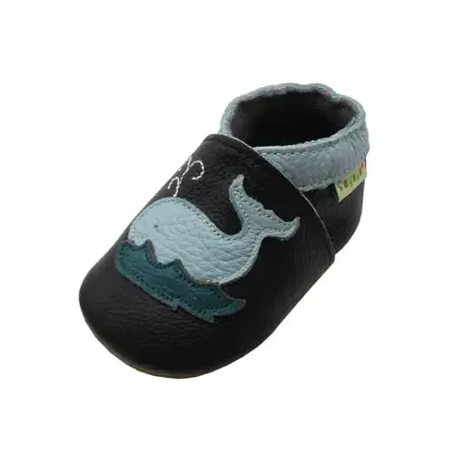 SAYOYO Baby Shoes Soft Leather Sole Infant Toddler Prewalker Shoes - 1