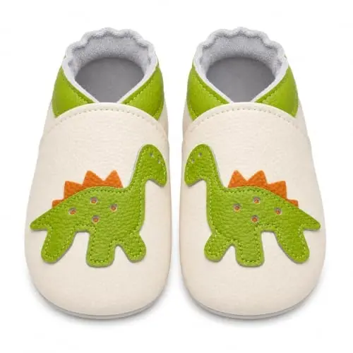 SAYOYO Baby Soft Sole Leather Moccasins Non-Slip Suede Shoes | Breathable genuine leather, non-slip suede sole, stretch elastic ankle. Keeps feet dry & safe. Fits 0-36 months. - 4