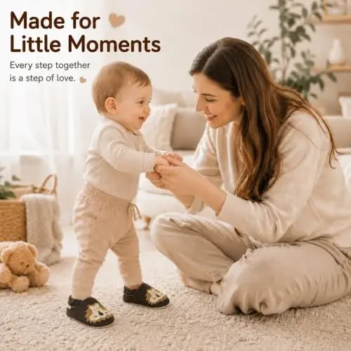 SAYOYO Baby Soft Sole Leather Moccasins Non-Slip Suede Shoes | Breathable genuine leather, non-slip suede sole, stretch elastic ankle. Keeps feet dry & safe. Fits 0-36 months. - 4