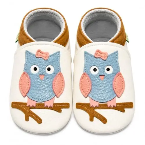SAYOYO Baby Soft Sole Leather Moccasins Non-Slip Suede Shoes | Breathable genuine leather, non-slip suede sole, stretch elastic ankle. Keeps feet dry & safe. Fits 0-36 months. - 1