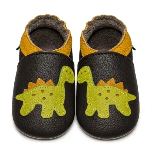 SAYOYO Baby Soft Sole Leather Moccasins Non-Slip Suede Shoes | Breathable genuine leather, non-slip suede sole, stretch elastic ankle. Keeps feet dry & safe. Fits 0-36 months. - 5