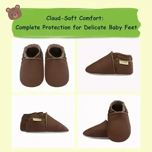 SAYOYO Baby Soft Sole Prewalkers Baby Toddler Shoes Leather Infant Shoes Dark Grey - 5