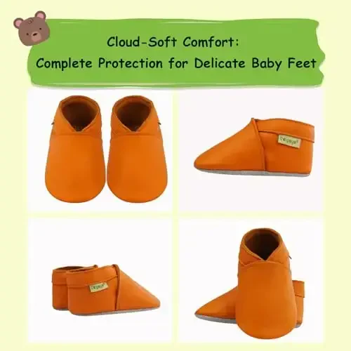 SAYOYO Baby Soft Sole Prewalkers Baby Toddler Shoes Leather Infant Shoes Dark Grey - 5