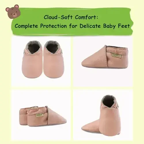 SAYOYO Baby Soft Sole Prewalkers Baby Toddler Shoes Leather Infant Shoes Dark Grey - 5