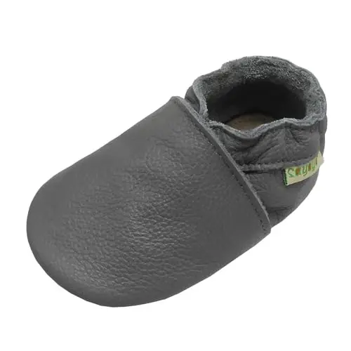 SAYOYO Baby Leather Slippers Toddler Soft Sole Shoes for Boys and Girls First Walker Crib Shoes Infant Moccasins - 1