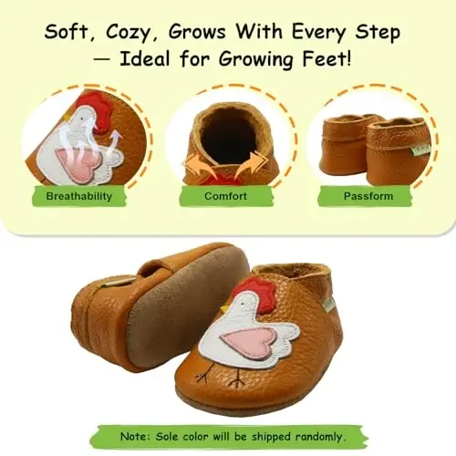 SAYOYO Baby Shoes Soft Leather Sole Infant Toddler Prewalker Shoes - 4