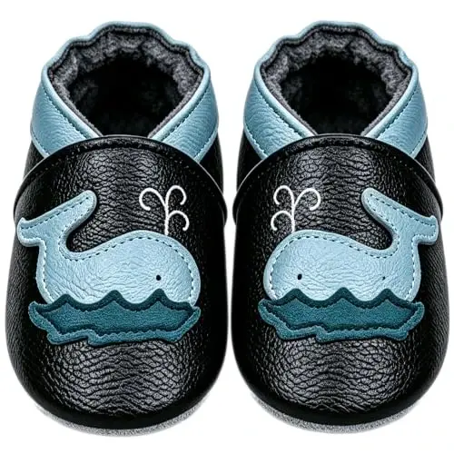 SAYOYO Baby Shoes Soft Leather Sole Infant Toddler Prewalker Shoes - 1