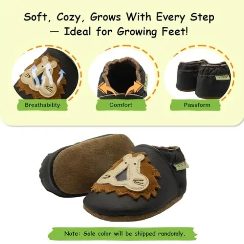 SAYOYO Baby Shoes Soft Leather Sole Infant Toddler Prewalker Shoes - 4