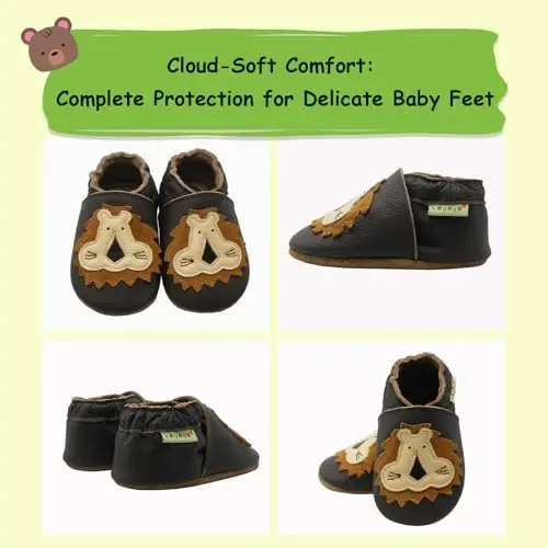 SAYOYO Baby Shoes Soft Leather Sole Infant Toddler Prewalker Shoes - 5