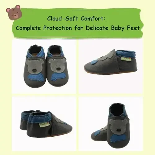 SAYOYO Baby Shoes Soft Leather Sole Infant Toddler Prewalker Shoes - 5